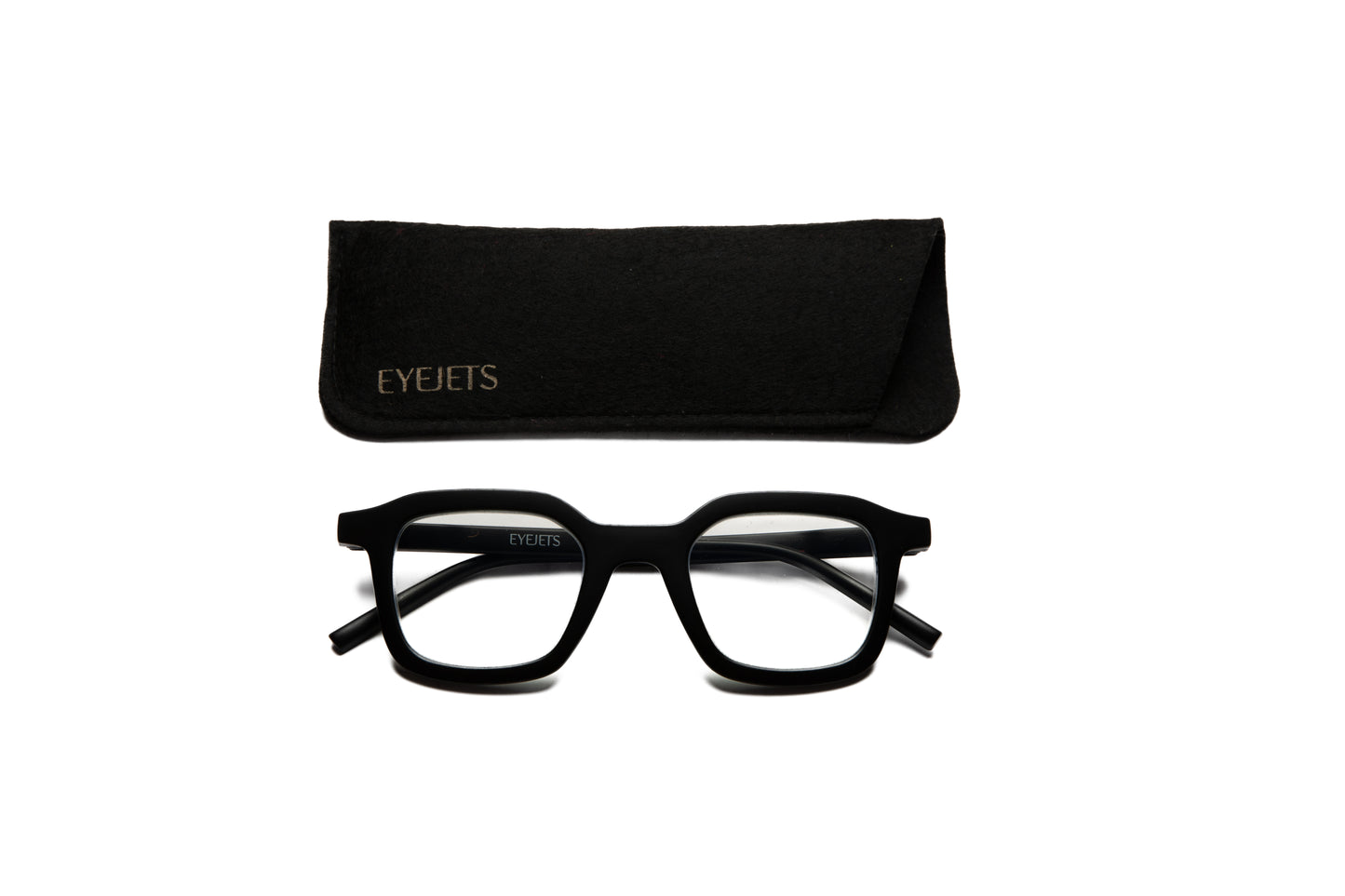 Matte black square blue light blocking glasses and reading glasses for men and women