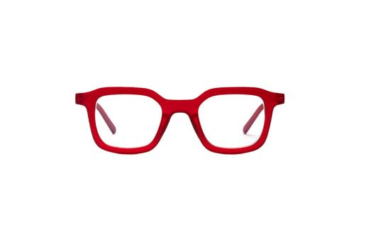 Ibiza Blue Light Glasses in Red – Matte unisex frames for digital eye strain relief or reading support