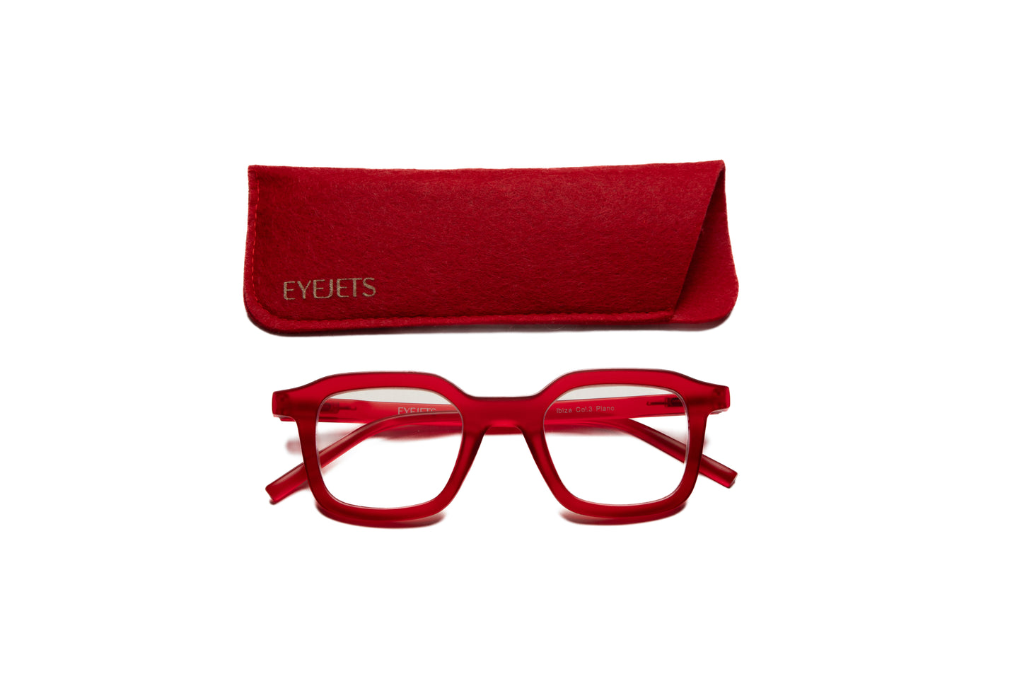 Ibiza Blue Light Glasses in Red – Matte unisex frames for digital eye strain relief or reading support