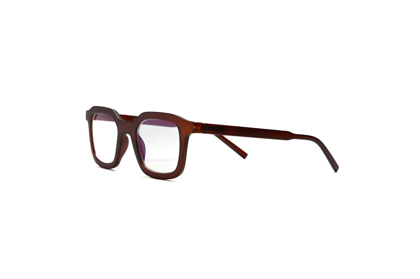 Ibiza Brown Blue Light Blocking Glasses – Matte unisex reading and computer glasses for digital eye strain relief, stylish screen time eyewear, blue light filter glasses for men and women