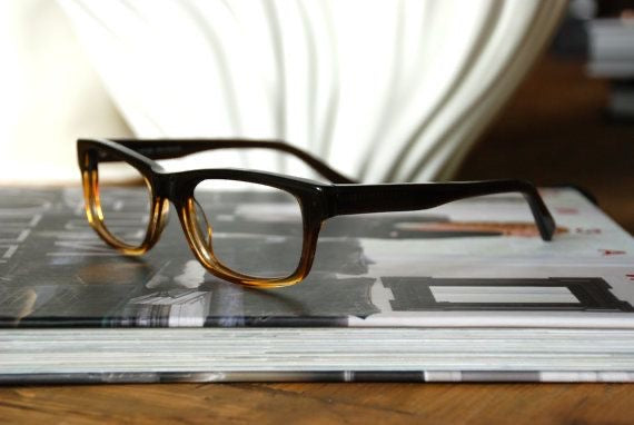 Dark brown ombre luxury wayfarer reading glasses for men and women
