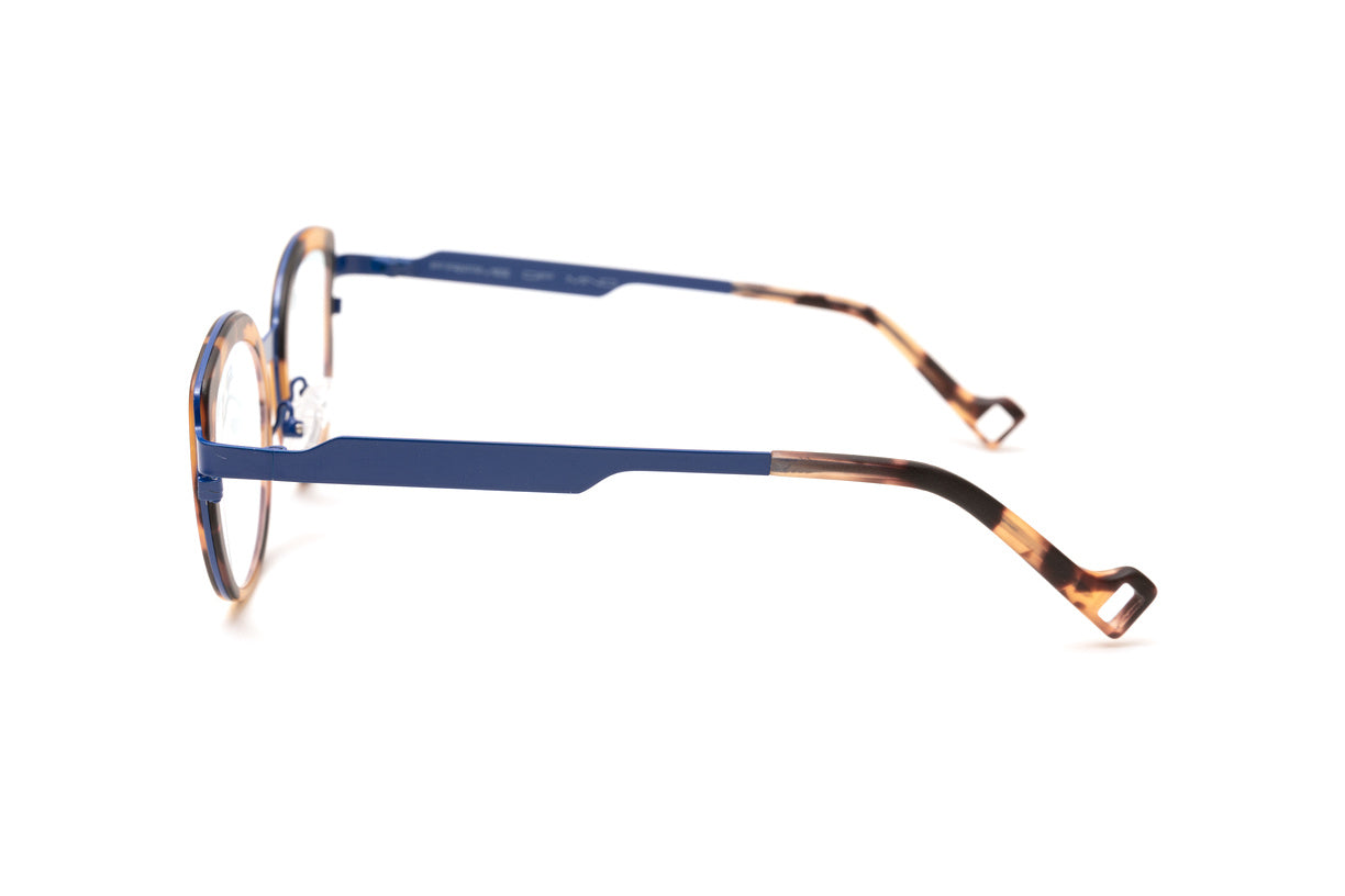 Tortoise and blue metal cat eye luxury blue light reading glasses, optical eyeglasses for women