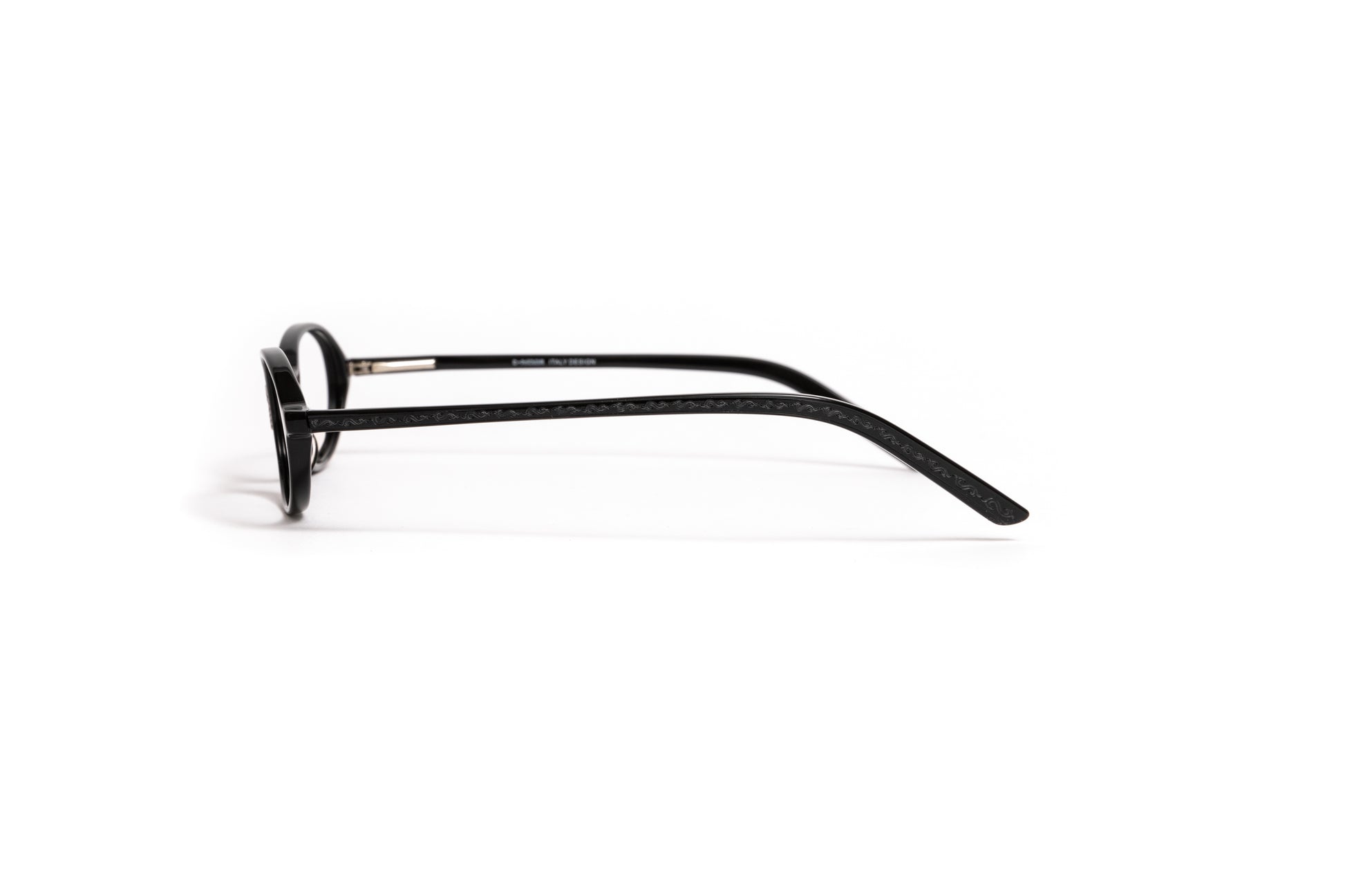 black and silver oval acetate vintage style reading glasses