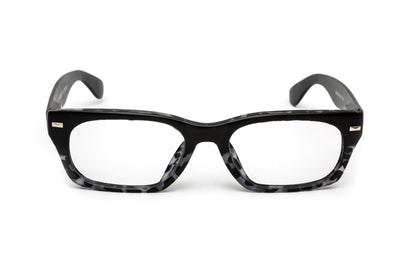 Best designer wayfarer reading glasses for men and women with a grey tortoise design and black temples