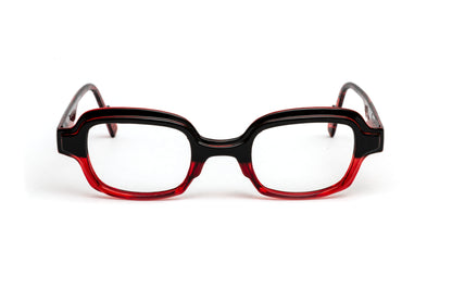 Square funky unisex reading glasses in striking red with stylish animal print details. These designer reading glasses feature a contemporary frame, blending bold colors and trendy patterns, perfect for fashion-forward individuals seeking a unique accessory for reading and everyday wear