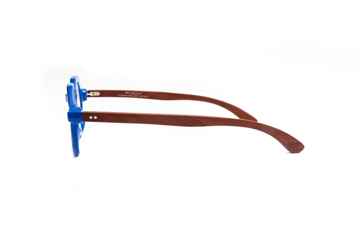 Round pantos blue reading glasses with cherry wood temples for men and women, designer readers, luxury reading glasses