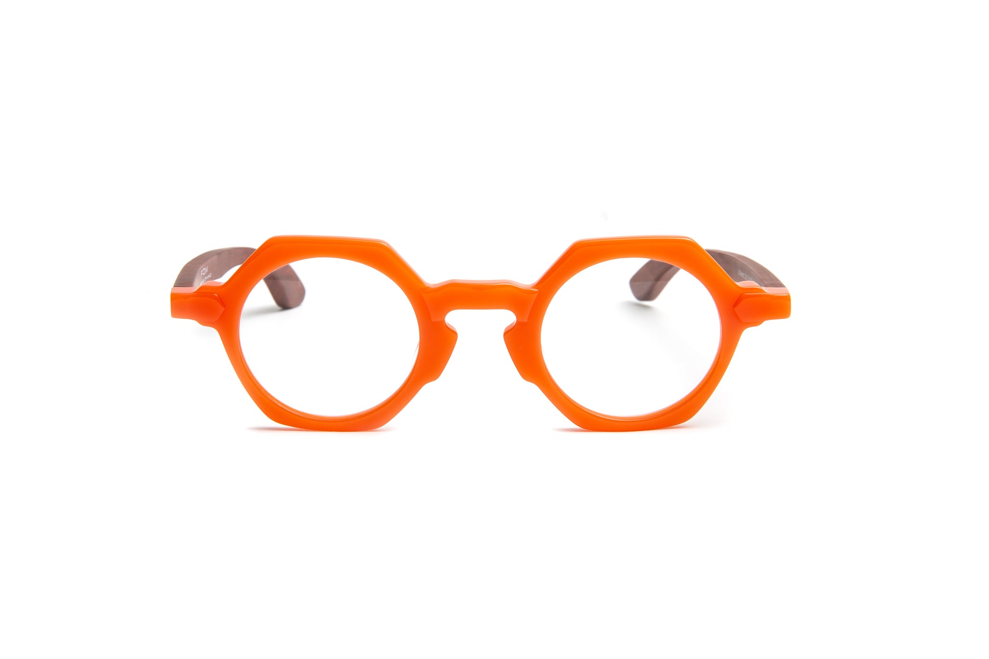 Round orange pantos reading glasses with cherry wood temples for men and women, designer luxury readers, chic reading glasses