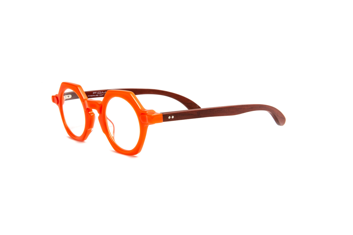 Round orange pantos reading glasses with cherry wood temples for men and women, designer luxury readers, chic reading glasses