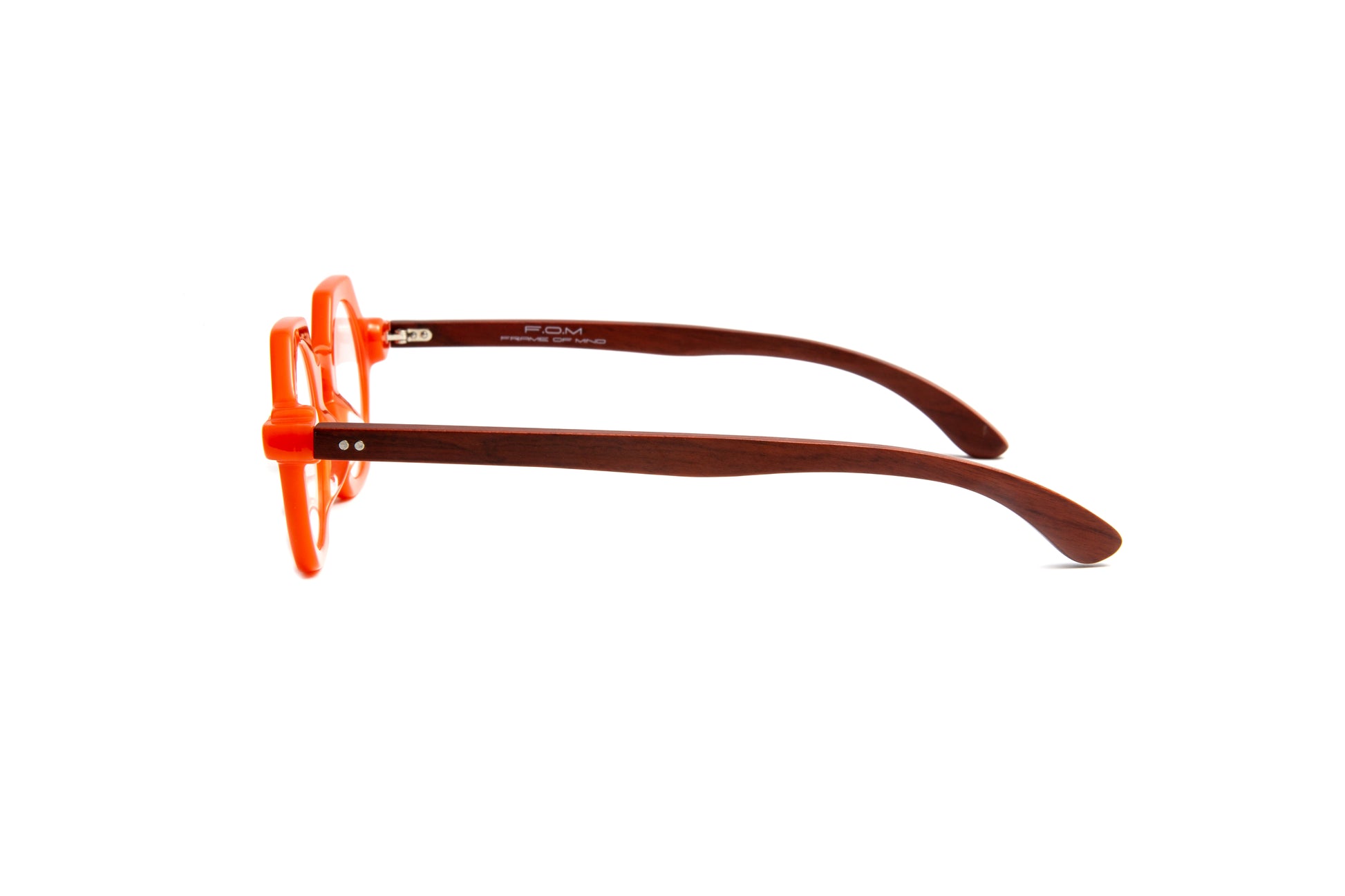 Round orange pantos reading glasses with cherry wood temples for men and women, designer luxury readers, chic reading glasses