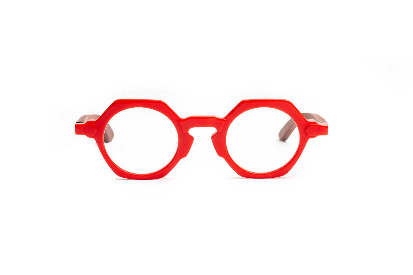 St. Moritz round pantos red acetate reading glasses with cherry wood temples by Eyejets, unisex designer reading glasses