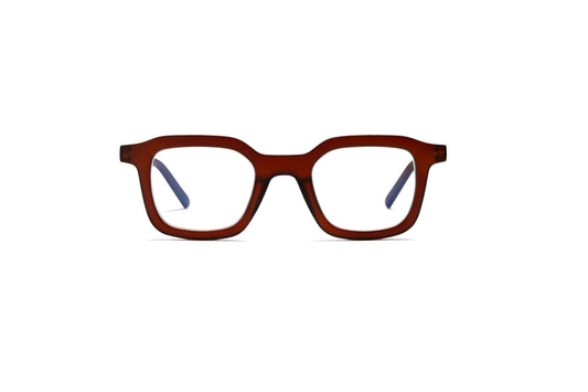 Ibiza Brown Blue Light Blocking Glasses – Matte unisex reading and computer glasses for digital eye strain relief, stylish screen time eyewear, blue light filter glasses for men and women