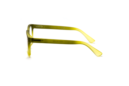 Men’s square reading and blue light glasses with a pantos-shaped nose bridge in a gradient green finish, displayed on a white background. The smooth rubberized matte texture and clean lines give the frame a modern, masculine, and stylish look.