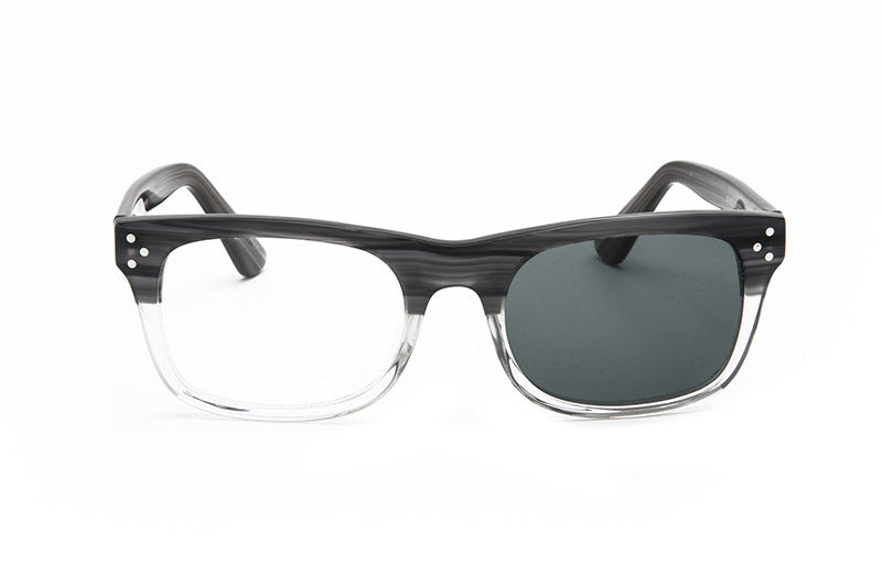 Gray & Clear Square Acetate Reading Glasses