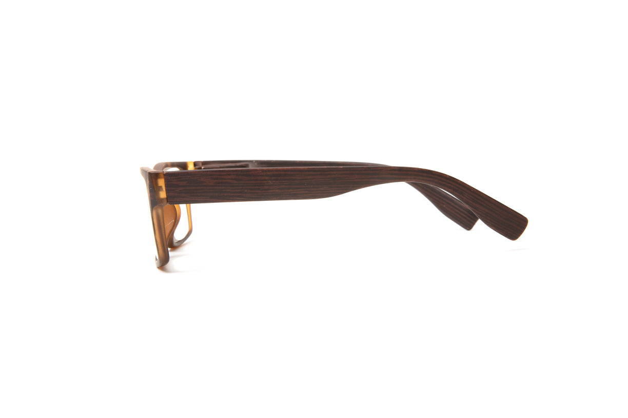 Matte tortoise readers for men with dark wood bamboo temples by Eyejets