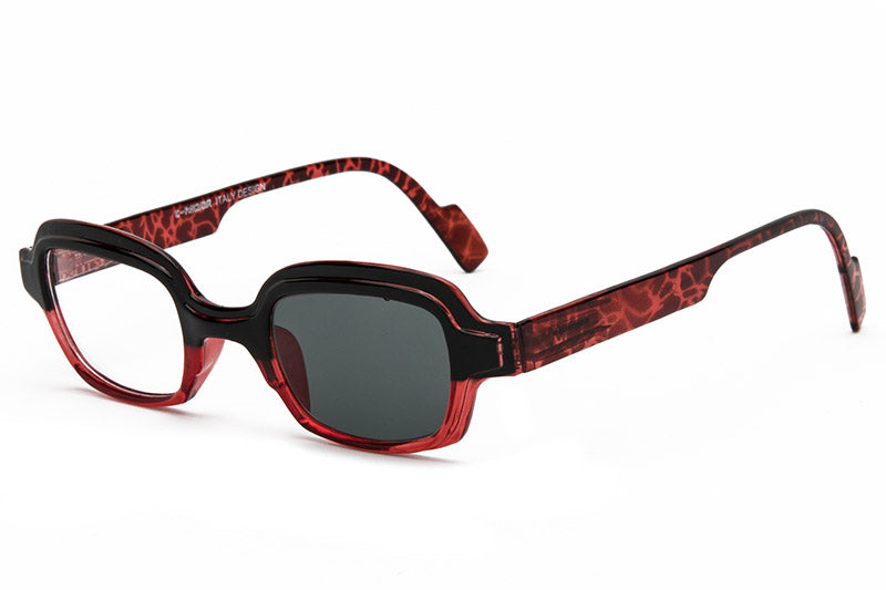 Black & Red Funky Design Square Reading Glasses