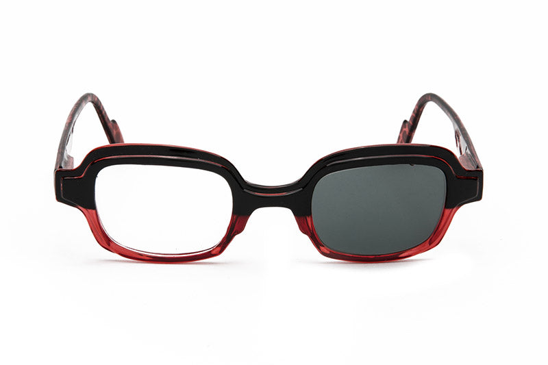 Black & Red Funky Design Square Reading Glasses