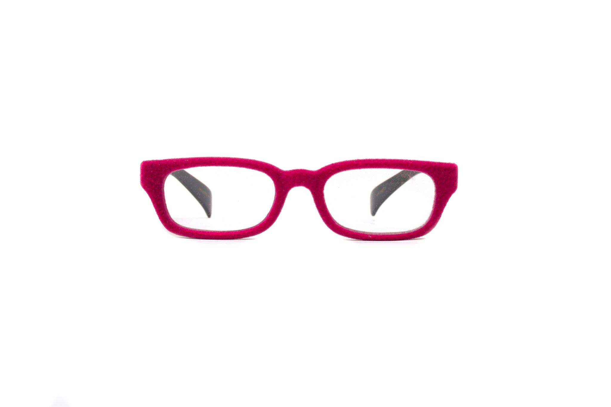 Pink Velvet Reading Glasses | Matte Black Finish Temples | Eyejets Eyewear